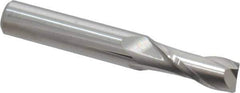 Atrax - 11/32", 7/8" LOC, 3/8" Shank Diam, 2-1/2" OAL, 2 Flute, Solid Carbide Square End Mill - Single End, Uncoated, Spiral Flute, 30° Helix, Centercutting, Right Hand Cut, Right Hand Flute - Eagle Tool & Supply