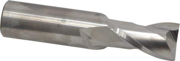 Atrax - 7/8", 1-1/2" LOC, 7/8" Shank Diam, 4" OAL, 2 Flute, Solid Carbide Square End Mill - Single End, Uncoated, Spiral Flute, 30° Helix, Centercutting, Right Hand Cut, Right Hand Flute - Eagle Tool & Supply