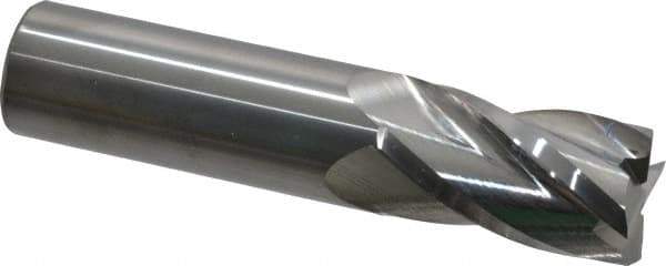 Atrax - 7/8", 1-1/2" LOC, 7/8" Shank Diam, 4" OAL, 4 Flute, Solid Carbide Square End Mill - Single End, Uncoated, Spiral Flute, 30° Helix, Centercutting, Right Hand Cut, Right Hand Flute - Eagle Tool & Supply