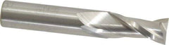 Atrax - 1/2", 1" LOC, 1/2" Shank Diam, 3" OAL, 2 Flute, Solid Carbide Square End Mill - Single End, Uncoated, Spiral Flute, 30° Helix, Centercutting, Right Hand Cut - Eagle Tool & Supply