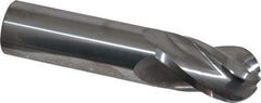 Atrax - 7/8" Diam, 1-1/2" LOC, 4 Flute Solid Carbide Ball End Mill - Uncoated, Single End, 4" OAL, 7/8" Shank Diam - Eagle Tool & Supply