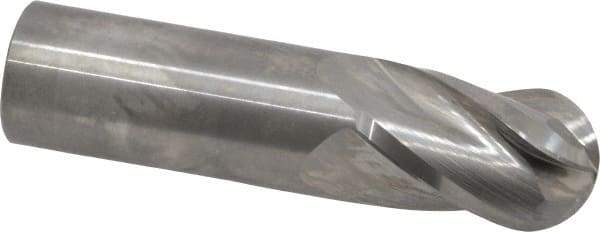 Atrax - 1" Diam, 1-1/2" LOC, 4 Flute Solid Carbide Ball End Mill - Uncoated, Single End, 4" OAL, 1" Shank Diam - Eagle Tool & Supply