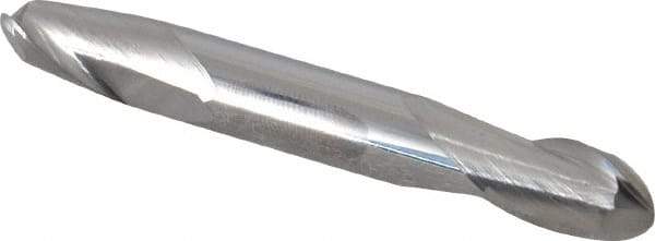 Atrax - 5/16" Diam, 1/2" LOC, 2 Flute Solid Carbide Ball End Mill - Uncoated, Double End, 2-1/2" OAL, 5/16" Shank Diam - Eagle Tool & Supply