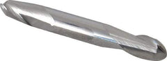 Atrax - 5/16" Diam, 1/2" LOC, 2 Flute Solid Carbide Ball End Mill - Uncoated, Double End, 2-1/2" OAL, 5/16" Shank Diam - Eagle Tool & Supply