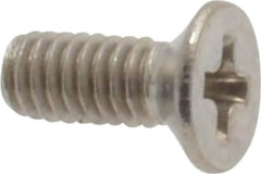 Value Collection - M2.5x0.45 Metric Coarse, 6mm OAL Phillips Drive Machine Screw - Flat Head, Grade 18-8 & A2 Stainless Steel, Uncoated, Without Washer - Eagle Tool & Supply