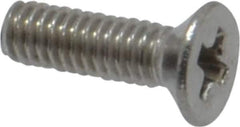 Value Collection - M2.5x0.45 Metric Coarse, 8mm OAL Phillips Drive Machine Screw - Flat Head, Grade 18-8 & A2 Stainless Steel, Uncoated, Without Washer - Eagle Tool & Supply