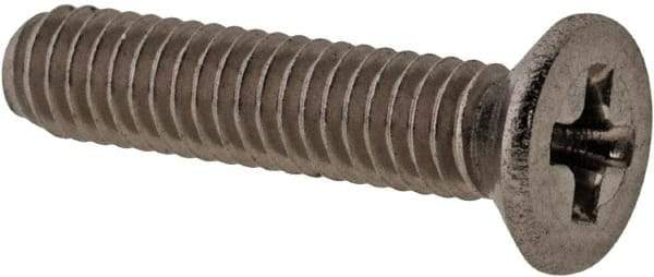 Value Collection - M2.5x0.45 Metric Coarse, 12mm OAL Phillips Drive Machine Screw - Flat Head, Grade 18-8 & A2 Stainless Steel, Uncoated, Without Washer - Eagle Tool & Supply