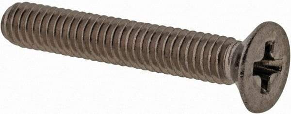 Value Collection - M2.5x0.45 Metric Coarse, 16mm OAL Phillips Drive Machine Screw - Flat Head, Grade 18-8 & A2 Stainless Steel, Uncoated, Without Washer - Eagle Tool & Supply