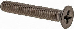 Value Collection - M2.5x0.45 Metric Coarse, 16mm OAL Phillips Drive Machine Screw - Flat Head, Grade 18-8 & A2 Stainless Steel, Uncoated, Without Washer - Eagle Tool & Supply