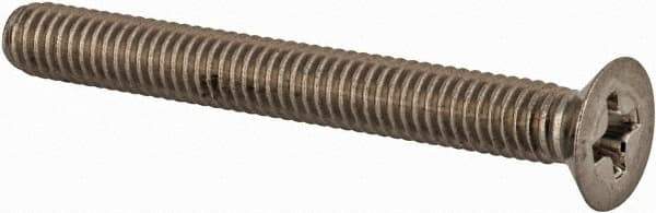 Value Collection - M4x0.70 Metric Coarse, 35mm OAL Phillips Drive Machine Screw - Flat Head, Grade 18-8 & A2 Stainless Steel, Uncoated, Without Washer - Eagle Tool & Supply