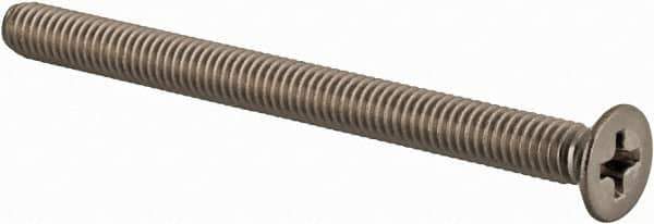 Value Collection - M4x0.70 Metric Coarse, 50mm OAL Phillips Drive Machine Screw - Flat Head, Grade 18-8 & A2 Stainless Steel, Uncoated, Without Washer - Eagle Tool & Supply