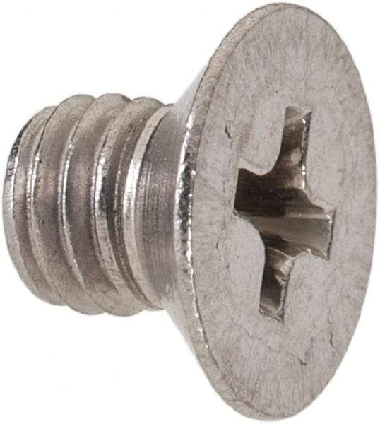Value Collection - M5x0.80 Metric Coarse, 6mm OAL Phillips Drive Machine Screw - Flat Head, Grade 18-8 & A2 Stainless Steel, Uncoated, Without Washer - Eagle Tool & Supply