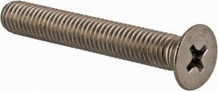 Value Collection - M5x0.80 Metric Coarse, 35mm OAL Phillips Drive Machine Screw - Flat Head, Grade 18-8 & A2 Stainless Steel, Uncoated, Without Washer - Eagle Tool & Supply