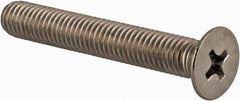 Value Collection - M5x0.80 Metric Coarse, 40mm OAL Phillips Drive Machine Screw - Flat Head, Grade 18-8 & A2 Stainless Steel, Uncoated, Without Washer - Eagle Tool & Supply