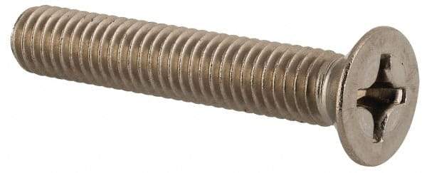 Value Collection - M6x1.00 Metric Coarse, 35mm OAL Phillips Drive Machine Screw - Flat Head, Grade 18-8 & A2 Stainless Steel, Uncoated, Without Washer - Eagle Tool & Supply