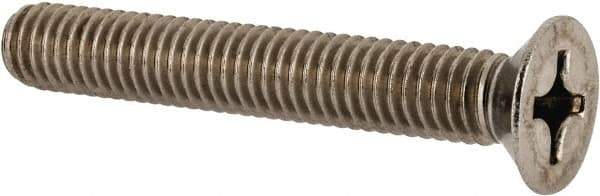 Value Collection - M6x1.00 Metric Coarse, 40mm OAL Phillips Drive Machine Screw - Flat Head, Grade 18-8 & A2 Stainless Steel, Uncoated, Without Washer - Eagle Tool & Supply