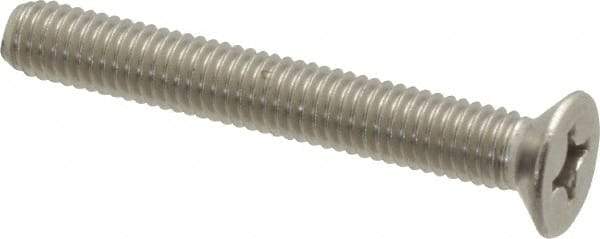 Value Collection - M6x1.00 Metric Coarse, 45mm OAL Phillips Drive Machine Screw - Flat Head, Grade 18-8 & A2 Stainless Steel, Uncoated, Without Washer - Eagle Tool & Supply