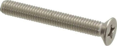 Value Collection - M6x1.00 Metric Coarse, 45mm OAL Phillips Drive Machine Screw - Flat Head, Grade 18-8 & A2 Stainless Steel, Uncoated, Without Washer - Eagle Tool & Supply