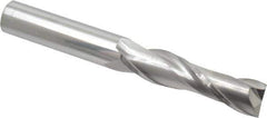 Atrax - 3/4", 3" LOC, 3/4" Shank Diam, 6" OAL, 2 Flute, Solid Carbide Square End Mill - Single End, Uncoated, Spiral Flute, 30° Helix, Centercutting, Right Hand Cut - Eagle Tool & Supply
