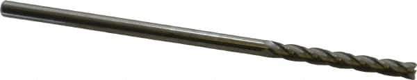 Atrax - 1/8", 1" LOC, 1/8" Shank Diam, 3" OAL, 4 Flute, Solid Carbide Square End Mill - Single End, Uncoated, Spiral Flute, 30° Helix, Centercutting, Right Hand Cut - Eagle Tool & Supply