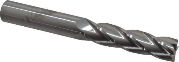 Atrax - 3/4", 3" LOC, 3/4" Shank Diam, 6" OAL, 4 Flute, Solid Carbide Square End Mill - Single End, Uncoated, Spiral Flute, 30° Helix, Centercutting, Right Hand Cut - Eagle Tool & Supply
