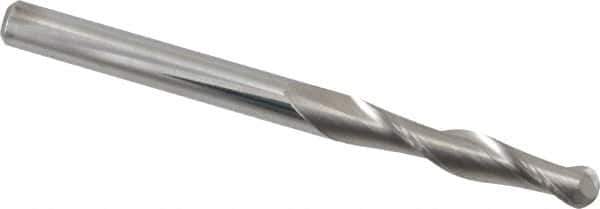 Atrax - 5/16" Diam, 1-5/8" LOC, 2 Flute Solid Carbide Ball End Mill - Uncoated, Single End, 4" OAL, 5/16" Shank Diam - Eagle Tool & Supply