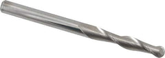 Atrax - 5/16" Diam, 1-5/8" LOC, 2 Flute Solid Carbide Ball End Mill - Uncoated, Single End, 4" OAL, 5/16" Shank Diam - Eagle Tool & Supply