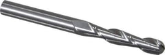 Atrax - 3/8" Diam, 1-3/4" LOC, 2 Flute Solid Carbide Ball End Mill - Uncoated, Single End, 4" OAL, 3/8" Shank Diam - Eagle Tool & Supply