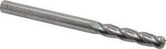 Atrax - 5/16" Diam, 1-5/8" LOC, 4 Flute Solid Carbide Ball End Mill - Uncoated, Single End, 4" OAL, 5/16" Shank Diam - Eagle Tool & Supply