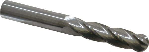 Atrax - 3/4" Diam, 3" LOC, 4 Flute Solid Carbide Ball End Mill - Uncoated, Single End, 6" OAL, 3/4" Shank Diam - Eagle Tool & Supply