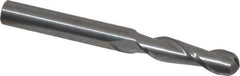 Atrax - 5/16" Diam, 1-1/8" LOC, 2 Flute Solid Carbide Ball End Mill - Uncoated, Single End, 3" OAL, 5/16" Shank Diam - Eagle Tool & Supply