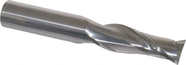 Atrax - 3/4", 2-1/4" LOC, 3/4" Shank Diam, 5" OAL, 2 Flute, Solid Carbide Square End Mill - Single End, Uncoated, Spiral Flute, 30° Helix, Centercutting, Right Hand Cut - Eagle Tool & Supply
