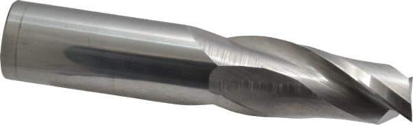 Atrax - 1", 2-1/4" LOC, 1" Shank Diam, 5" OAL, 2 Flute, Solid Carbide Square End Mill - Single End, Uncoated, Spiral Flute, 30° Helix, Centercutting, Right Hand Cut - Eagle Tool & Supply