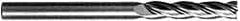 SGS - 1", 2-1/4" LOC, 1" Shank Diam, 5" OAL, 4 Flute, Solid Carbide Square End Mill - Single End, Uncoated, Spiral Flute, 30° Helix, Centercutting, Right Hand Cut, Right Hand Flute, Series 1L - Eagle Tool & Supply