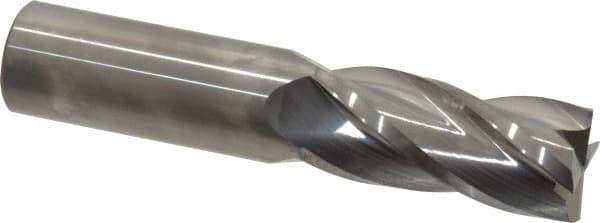 Atrax - 1", 2-1/4" LOC, 1" Shank Diam, 5" OAL, 4 Flute, Solid Carbide Square End Mill - Single End, Uncoated, Spiral Flute, 30° Helix, Centercutting, Right Hand Cut - Eagle Tool & Supply