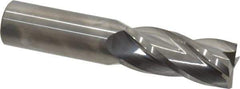 Atrax - 1", 2-1/4" LOC, 1" Shank Diam, 5" OAL, 4 Flute, Solid Carbide Square End Mill - Single End, Uncoated, Spiral Flute, 30° Helix, Centercutting, Right Hand Cut - Eagle Tool & Supply
