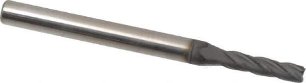 Niagara Cutter - 3/32", 3/8" LOC, 1/8" Shank Diam, 1-1/2" OAL, 4 Flute, Solid Carbide Square End Mill - Single End, Diamond Finish, Spiral Flute, 30° Helix, Right Hand Cut, Right Hand Flute, Series DIA430 - Eagle Tool & Supply