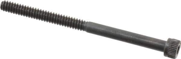 Made in USA - #6-32 UNC Hex Socket Drive, Socket Cap Screw - Alloy Steel, Black Oxide Finish, Partially Threaded, 2" Length Under Head - Eagle Tool & Supply
