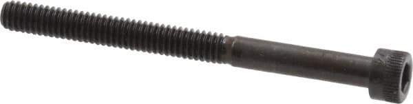 Made in USA - #8-32 UNC Hex Socket Drive, Socket Cap Screw - Alloy Steel, Black Oxide Finish, Partially Threaded, 2" Length Under Head - Eagle Tool & Supply