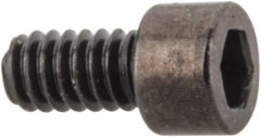 Made in USA - #0-80 UNF Hex Socket Drive, Socket Cap Screw - Alloy Steel, Black Oxide Finish, Fully Threaded, 1/8" Length Under Head - Eagle Tool & Supply