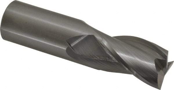 Atrax - 1", 1-1/2" LOC, 1" Shank Diam, 4" OAL, 3 Flute, Solid Carbide Square End Mill - Single End, Uncoated, Spiral Flute, 30° Helix, Centercutting, Right Hand Cut - Eagle Tool & Supply