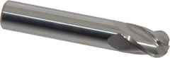Atrax - 7/16" Diam, 5/8" LOC, 4 Flute Solid Carbide Ball End Mill - Uncoated, Single End, 2-1/2" OAL, 7/16" Shank Diam - Eagle Tool & Supply