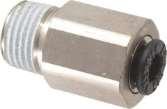 Legris - 5/32" Outside Diam, 1/8 NPT, Nickel Plated Brass Push-to-Connect Tube Self-Sealing Male Connector - 145 Max psi, Tube to Male NPT, Buna-N O-Ring - Eagle Tool & Supply
