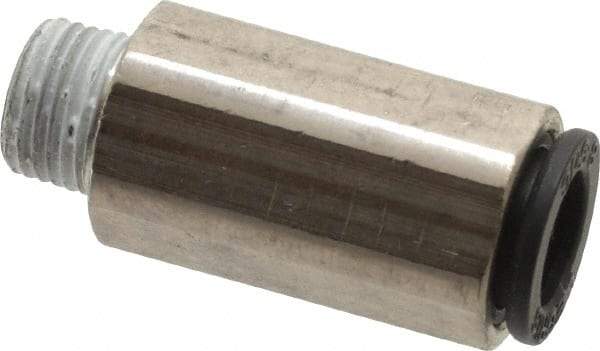 Legris - 8mm Outside Diam, 1/8 BSPT, Nickel Plated Brass Push-to-Connect Tube Self-Sealing Male Connector - 145 Max psi, Tube to Male BSPT, Buna-N O-Ring - Eagle Tool & Supply