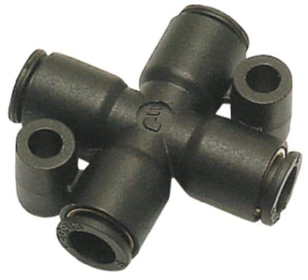Legris - 6mm Outside Diam, Nylon Push-to-Connect Cross - 290 Max psi, Black - Eagle Tool & Supply