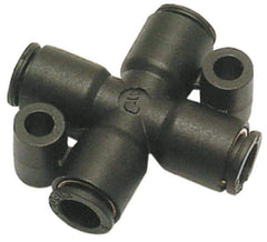Legris - 6mm Outside Diam, Nylon Push-to-Connect Cross - 290 Max psi, Black - Eagle Tool & Supply