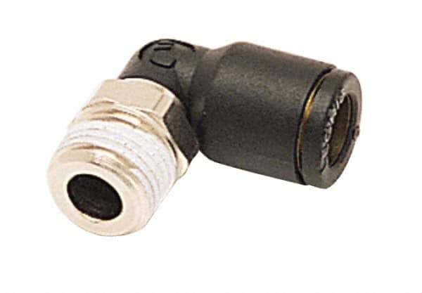 Legris - 1/2" Outside Diam, 1/4 BSPT, Nylon Push-to-Connect Tube Male Elbow - 290 Max psi, Tube to Male BSPT Connection, Buna Nitrile O-Ring - Eagle Tool & Supply