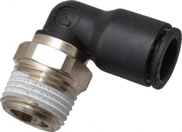 Legris - 10mm Outside Diam, 3/8 NPT, Nylon Push-to-Connect Tube Male Elbow - 290 Max psi, Tube to Male NPT Connection, Buna Nitrile O-Ring - Eagle Tool & Supply