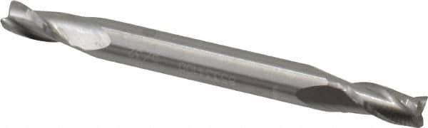 Atrax - 5/32", 5/16" LOC, 3/16" Shank Diam, 2" OAL, 3 Flute, Solid Carbide Square End Mill - Double End, Uncoated, Spiral Flute, 30° Helix, Centercutting - Eagle Tool & Supply