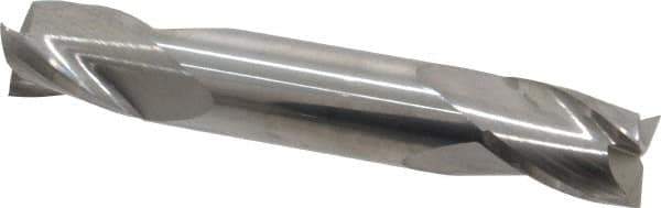 Atrax - 1/2", 5/8" LOC, 1/2" Shank Diam, 3" OAL, 3 Flute, Solid Carbide Square End Mill - Double End, Uncoated, Spiral Flute, 30° Helix, Centercutting - Eagle Tool & Supply